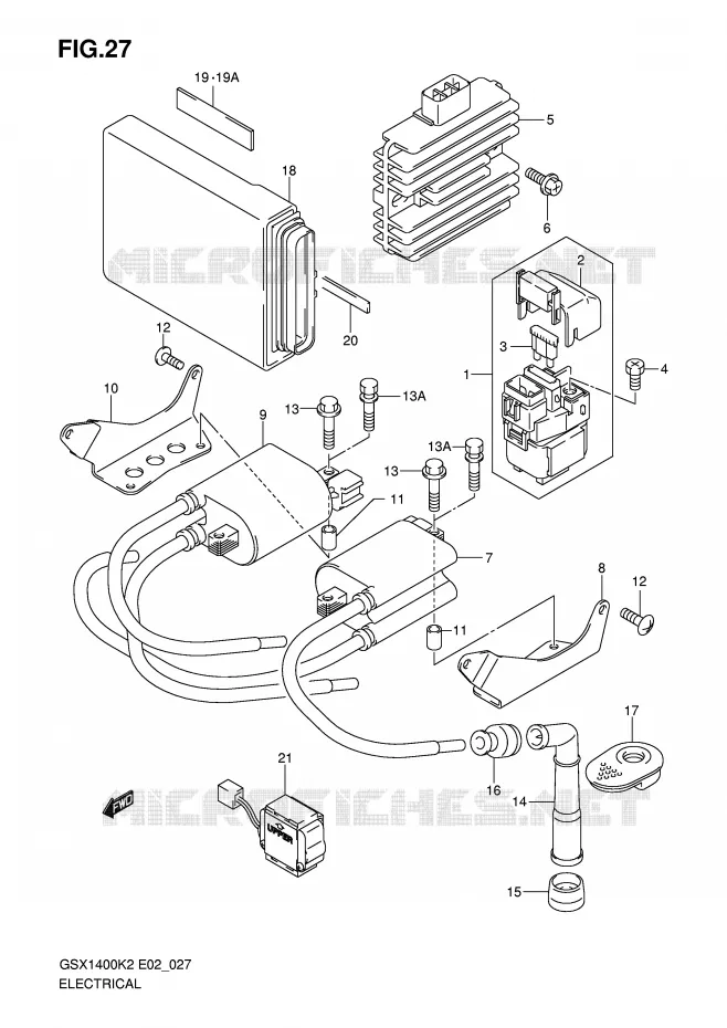 PARTIE ELECTRIQUE (MODELE K2/K3) Suzuki MOTO 1400 GSX 2003  GSX1400K3(E2)