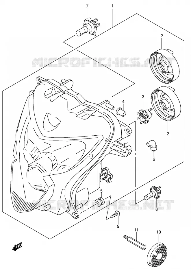 PHARE (E24) Suzuki MOTO 600 GSX-R 2005  GSX-R600U3K5(E2)