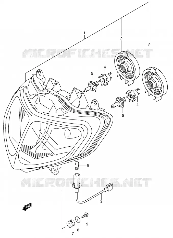 PHARE (E2,E19) Suzuki MOTO 600 GSX-R 2003  GSX-R600K3(E2)