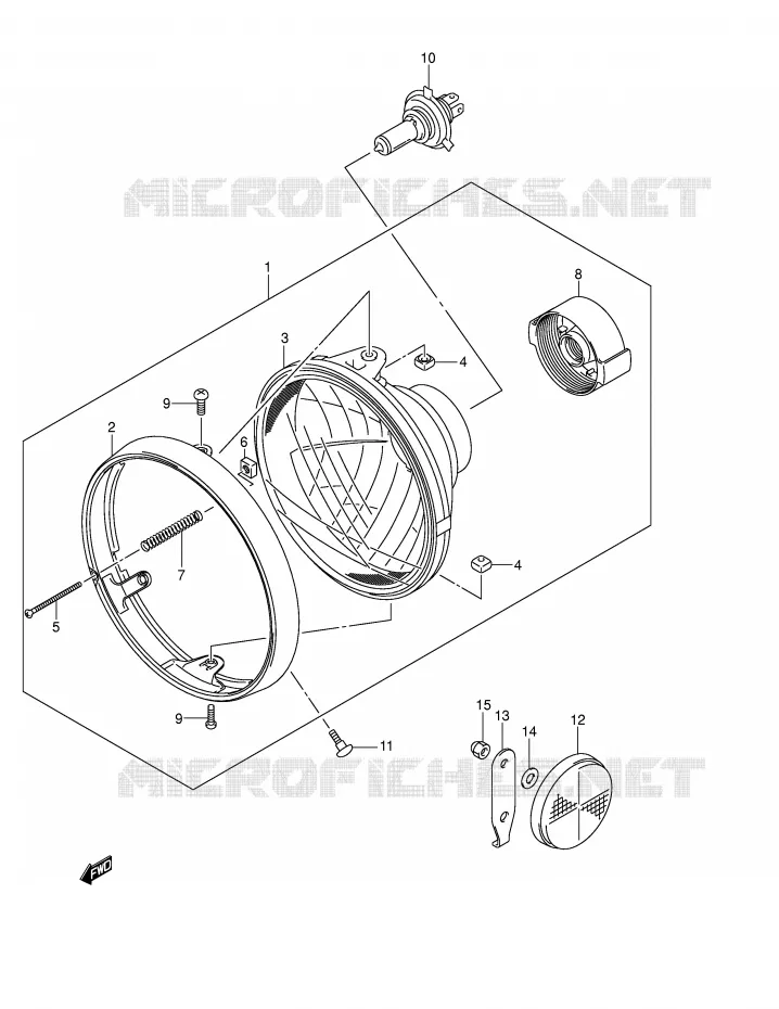 PHARE (GSX1400K4/K5 E24) Suzuki MOTO 1400 GSX 2003  GSX1400K3(E2)