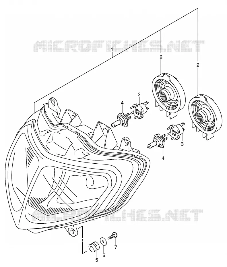 PHARE (MODELE K1 E24) Suzuki MOTO 600 GSX-R 2002  GSX-R600U1K2(E2)