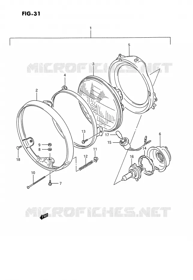 PHARE (MODELE M/N E1,E2,E24) Suzuki MOTO 1100 GSX-G 1993  GSX1100GP(E2)