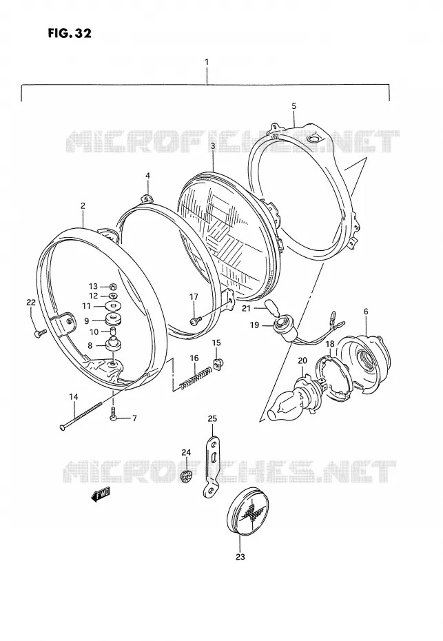 PHARE (MODELE M/N/P,VOIR NOTE) Suzuki MOTO 1100 GSX-G 1994  GSX1100GR(E2)