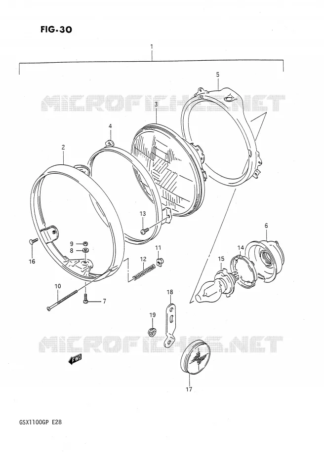 PHARE Suzuki MOTO 1100 GSX-G 1992  GSX1100GN(E28)