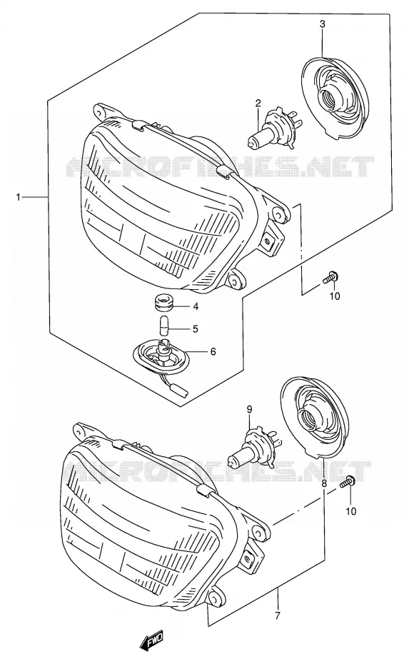 PHARE Suzuki MOTO 250 GSX 1997  GSX250FV(E24)