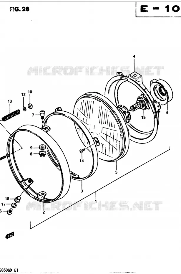 PHARE Suzuki MOTO 850 GS 1983  GS850GD(E1)