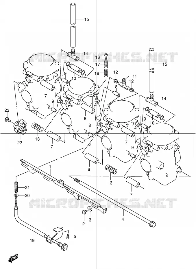 PIECES EXTERNES CARBURATEUR Suzuki MOTO 1200 BANDIT 2002  GSF1200SK2(E2)