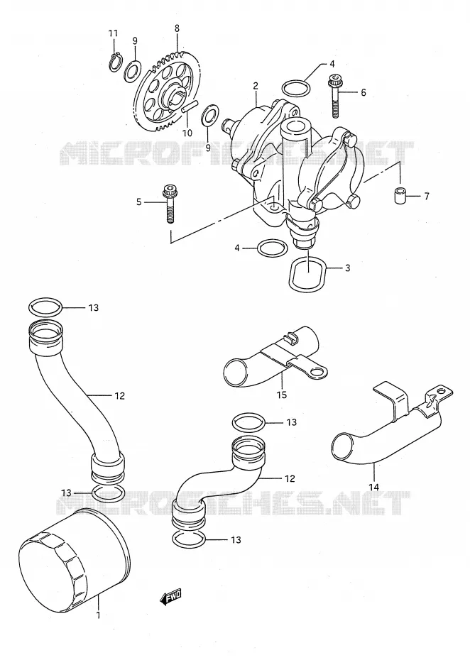 POMPE A HUILE Suzuki MOTO 1100 GSX-F 1992  GSX1100FN(E28)
