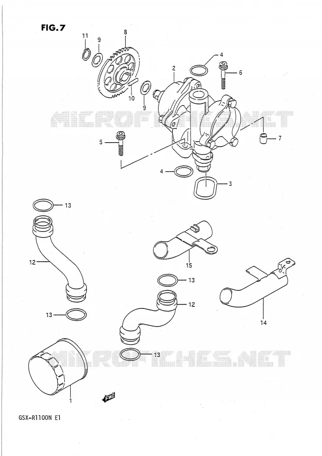 POMPE A HUILE Suzuki MOTO 1100 GSX-R 1992  GSX-R1100N(E1)