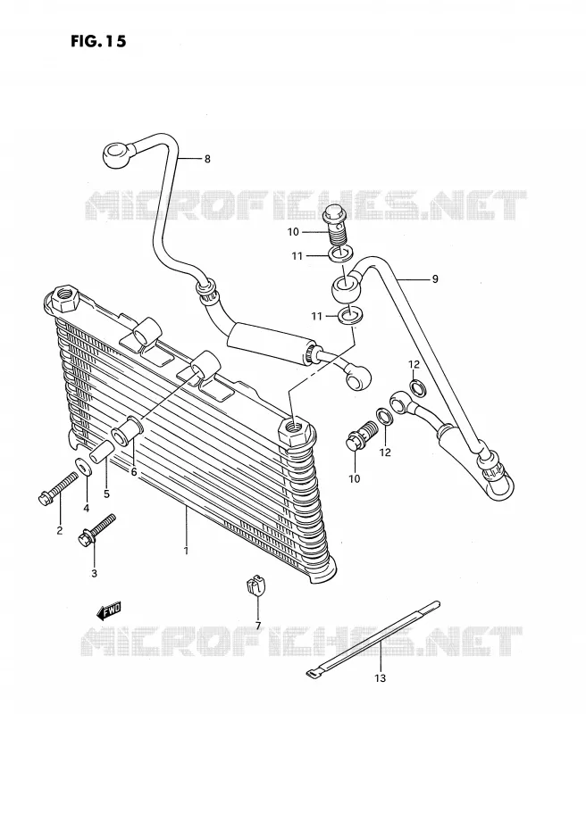 RADIATEUR D'HUILE Suzuki MOTO 1100 GSX-F 1988  GSX1100FJ(E2)