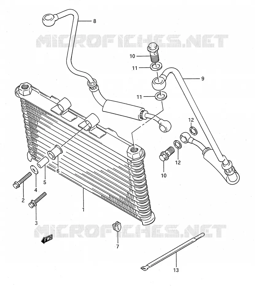 RADIATEUR D'HUILE Suzuki MOTO 1100 GSX-F 1991  GSX1100FM(E28)