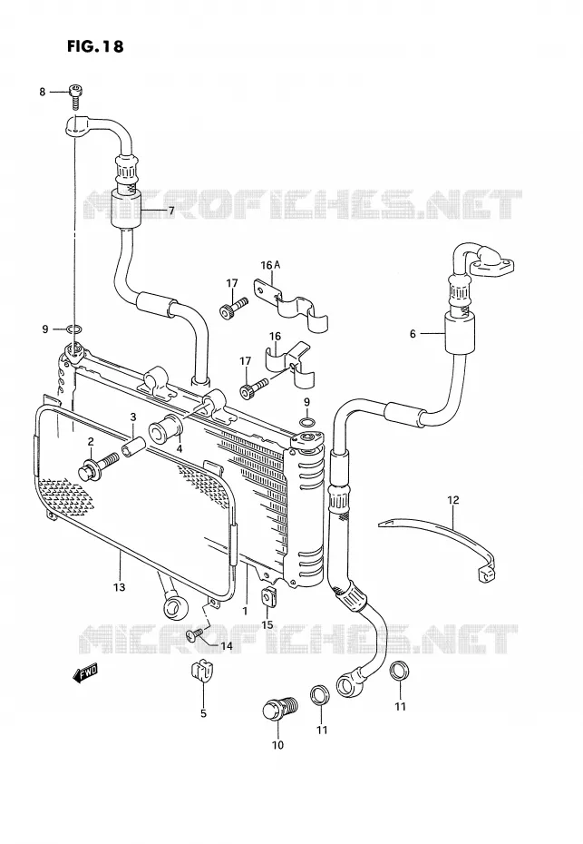 RADIATEUR D'HUILE Suzuki MOTO 1100 GSX-G 1993  GSX1100GP(E2)