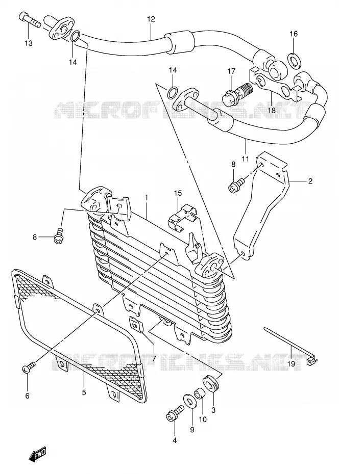 RADIATEUR D'HUILE Suzuki MOTO 1100 GSX-R 1996  GSX-R1100WT(E2)