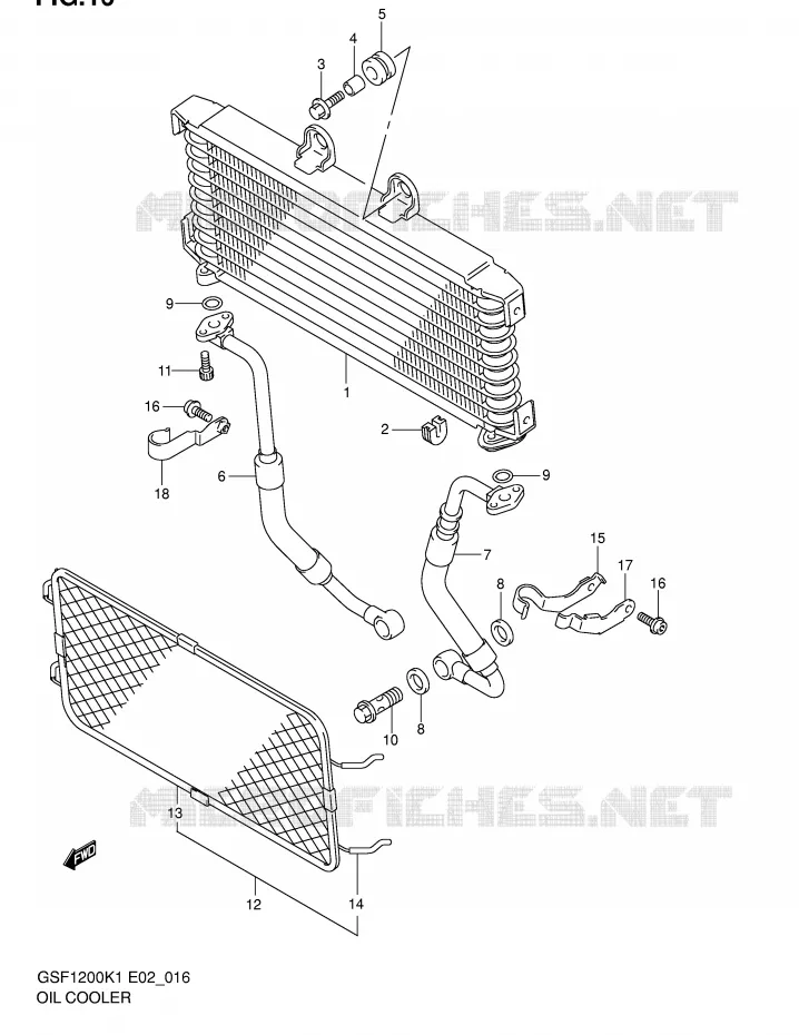 RADIATEUR D'HUILE Suzuki MOTO 1200 BANDIT 2004  GSF1200ZK4(E2)