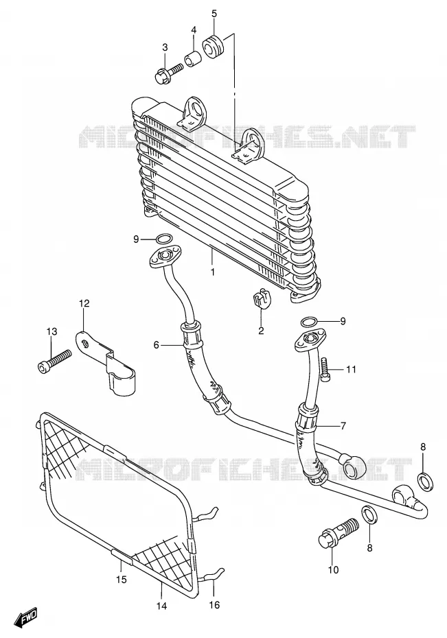 RADIATEUR D'HUILE Suzuki MOTO 600 BANDIT 1996  GSF600T(E2)