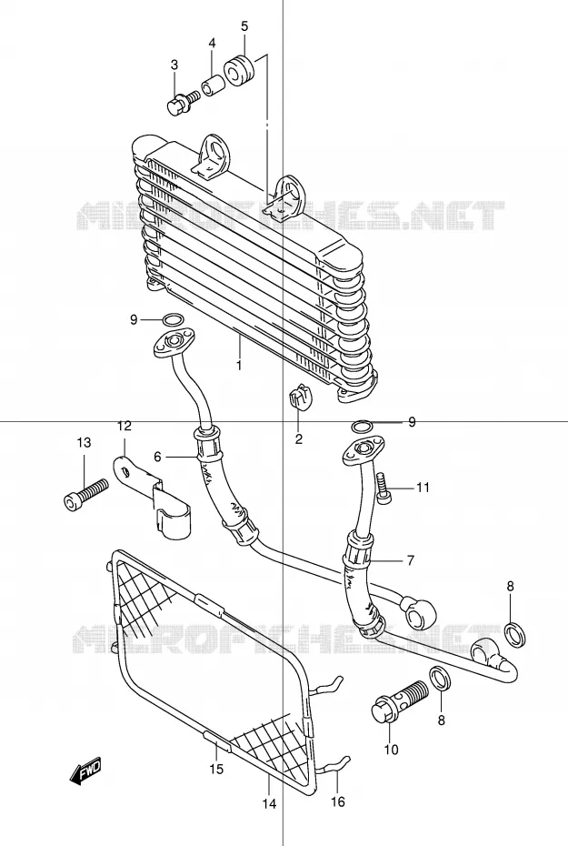 RADIATEUR D'HUILE Suzuki MOTO 600 BANDIT 2003  GSF600SUK3(E2)