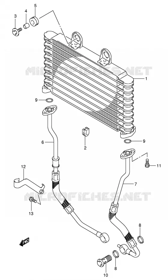 RADIATEUR D'HUILE Suzuki MOTO 650 BANDIT 2005  GSF650UK5(E2)