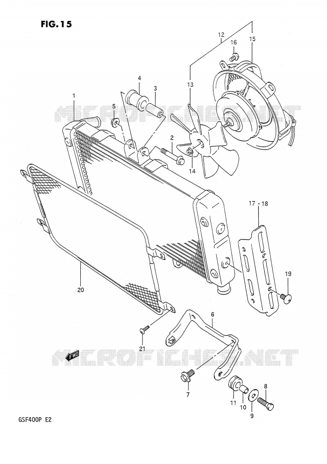 RADIATEUR Suzuki MOTO 400 BANDIT 1991  GSF400M(E2)