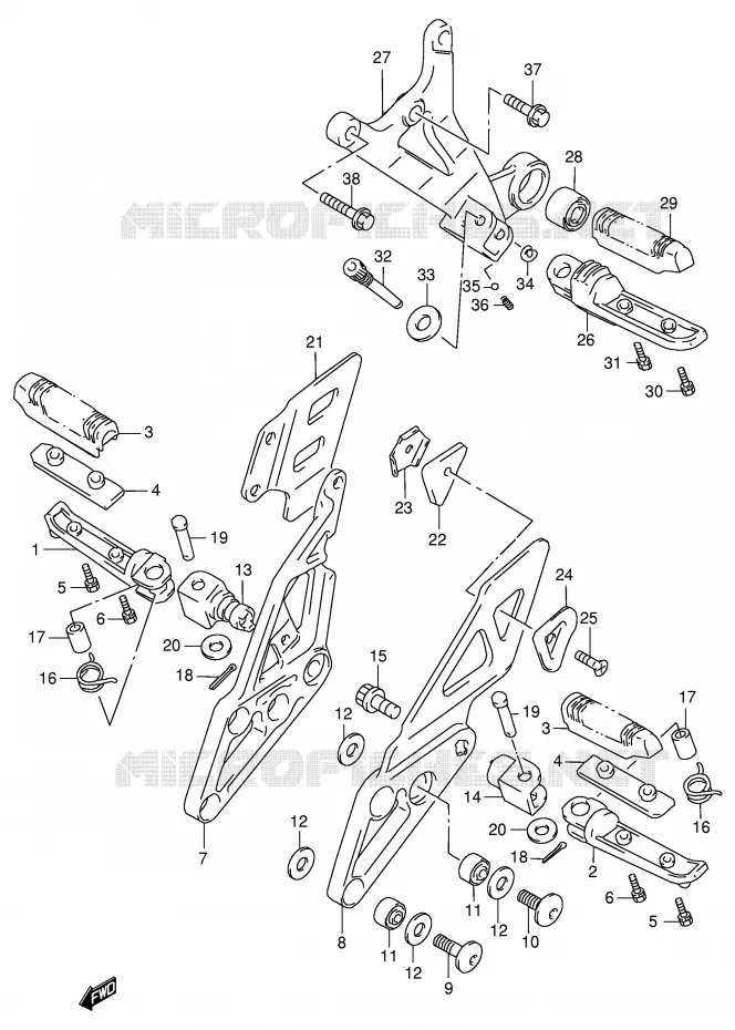 REPOSE PIED (MODELE P/R) Suzuki MOTO 1100 GSX-R 1993  GSX-R1100WP(E2)