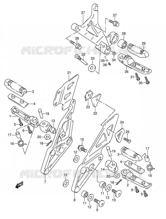 REPOSE PIED (MODELE P/R) Suzuki MOTO 1100 GSX-R 1994  GSX-R1100WR(E28)