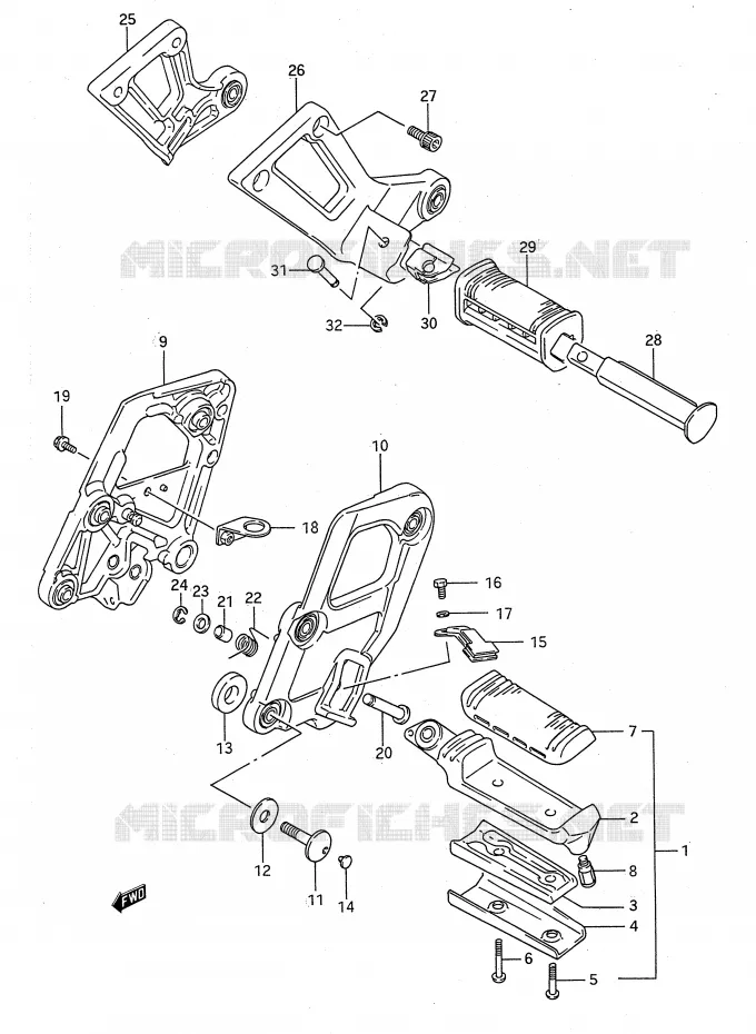 REPOSE PIED Suzuki MOTO 1100 GSX-F 1990  GSX1100FL(E28)