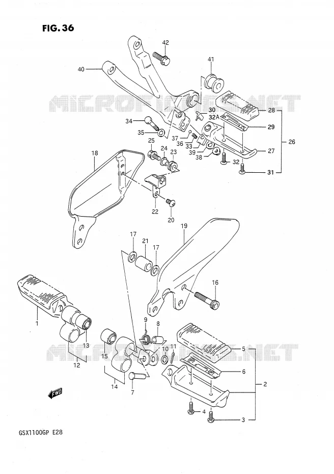 REPOSE PIED Suzuki MOTO 1100 GSX-G 1992  GSX1100GN(E28)