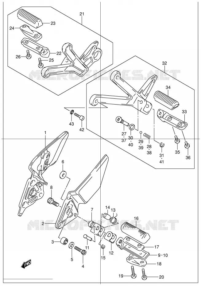 REPOSE PIED Suzuki MOTO 1200 BANDIT 2001  GSF1200SK1(E2)