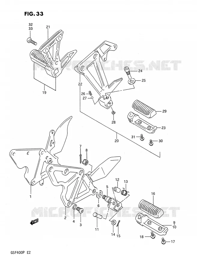 REPOSE PIED Suzuki MOTO 400 BANDIT 1993  GSF400P(E2)