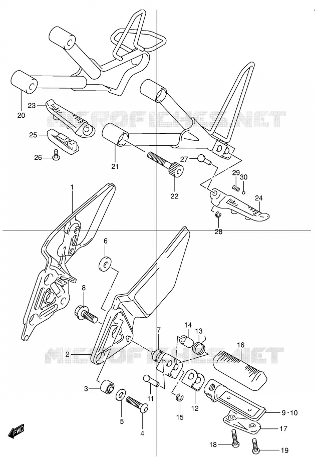 REPOSE PIED Suzuki MOTO 600 BANDIT 2004  GSF600SUK4(E2)