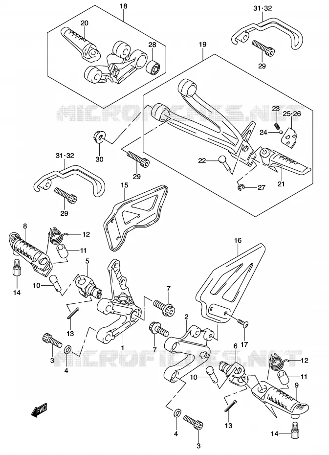 REPOSE PIED Suzuki MOTO 600 GSX-R 2003  GSX-R600U2K3(E2)