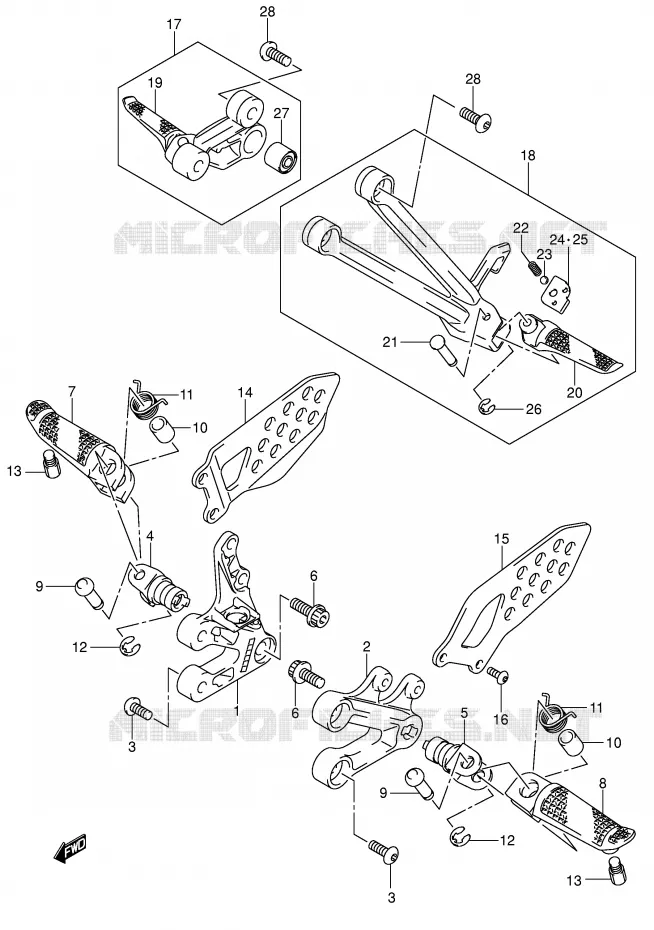 REPOSE PIED Suzuki MOTO 600 GSX-R 2005  GSX-R600U2K5(E2)