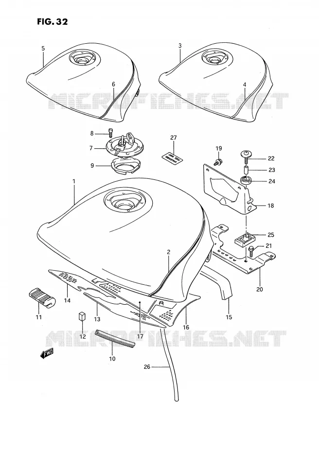 RESERVOIR D'ESSENCE (GSX1100FJ) Suzuki MOTO 1100 GSX-F 1989  GSX1100FK(E2)