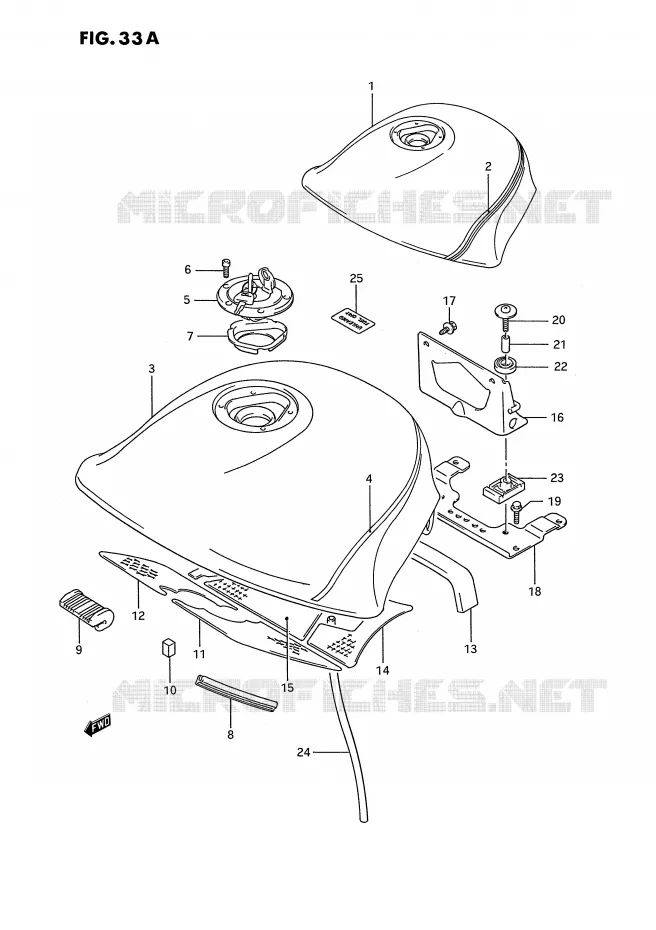 RESERVOIR D'ESSENCE (MODELE K) Suzuki MOTO 1100 GSX-F 1992  GSX1100FN(E2)