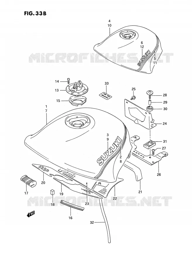 RESERVOIR D'ESSENCE (MODELE L/M) Suzuki MOTO 1100 GSX-F 1992  GSX1100FN(E2)