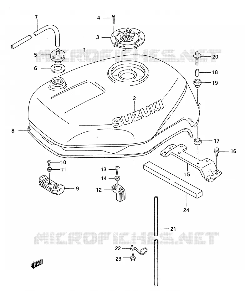 RESERVOIR D'ESSENCE (MODELE R) Suzuki MOTO 750 GSX-R 1993  GSX-R750WP(E28)