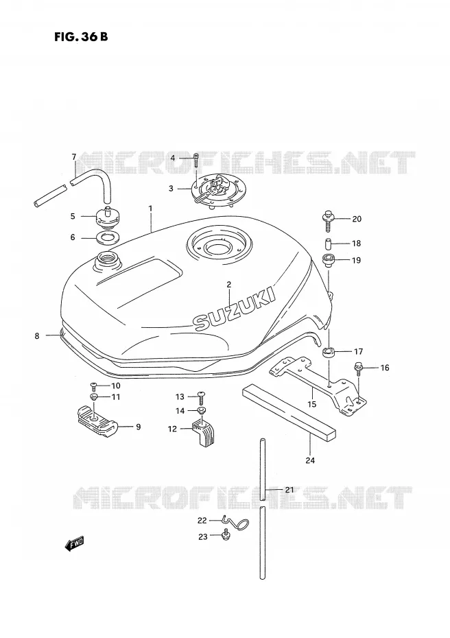 RESERVOIR D'ESSENCE (MODELE R) Suzuki MOTO 750 GSX-R 1994  GSX-R750WR(E2)