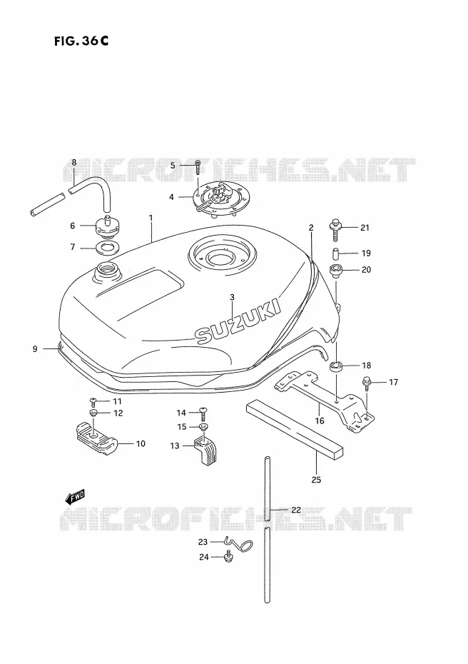 RESERVOIR D'ESSENCE (MODELE S) Suzuki MOTO 750 GSX-R 1995  GSX-R750WS(E2)