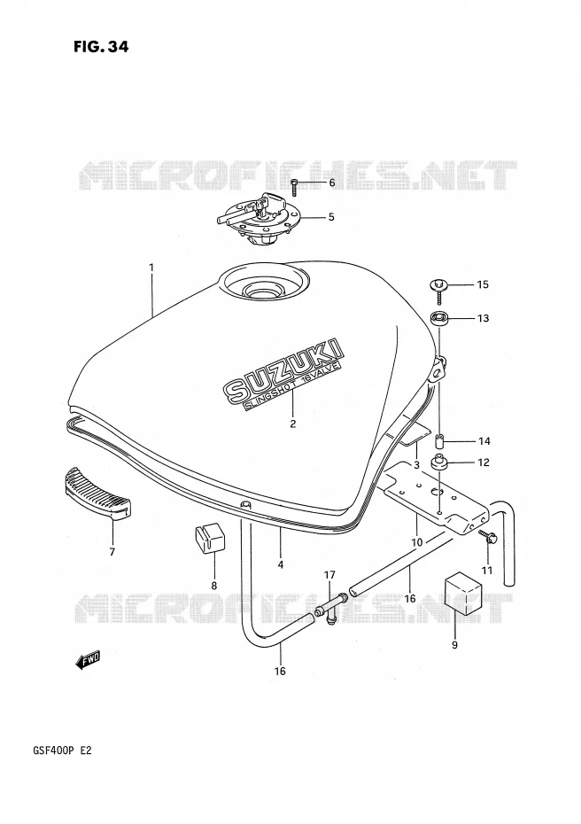 RESERVOIR D'ESSENCE Suzuki MOTO 400 BANDIT 1993  GSF400P(E2)