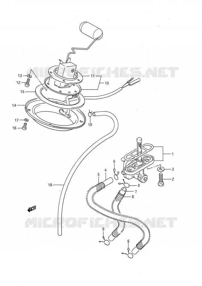 ROBINET D'ESSENCE Suzuki MOTO 1100 GSX-F 1991  GSX1100FM(E28)