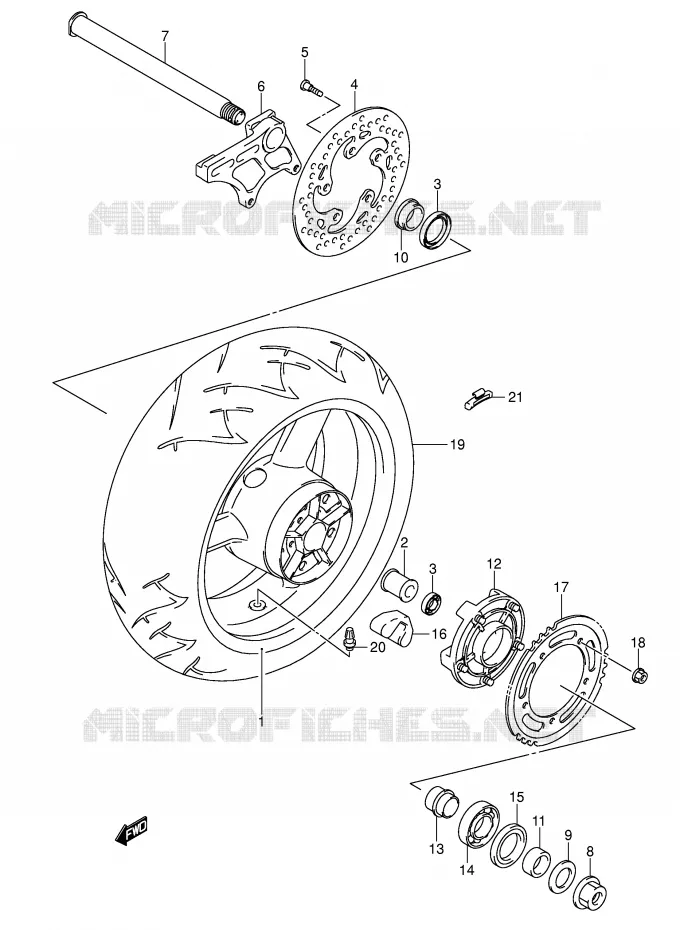ROUE ARRIERE Suzuki MOTO 1000 GSX-R 2004  GSX-R1000U2K4(E2)