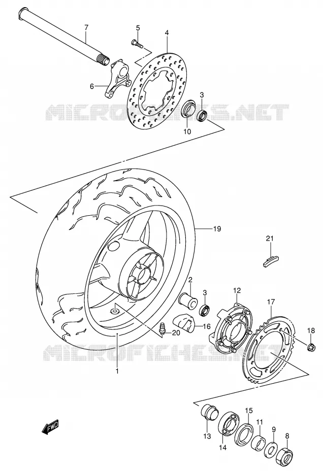 ROUE ARRIERE Suzuki MOTO 600 GSX-R 2002  GSX-R600U1K2(E2)