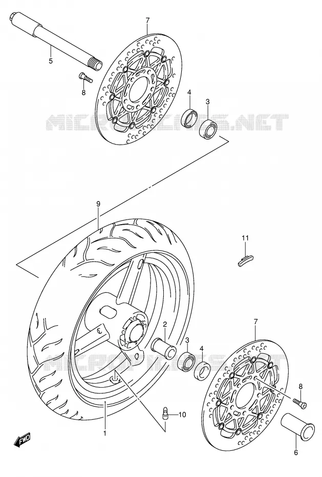 ROUE AVANT (GSX-R750K4/U2K4/K5/U2K5) Suzuki MOTO 750 GSX-R 2004  GSX-R750K4(E2)