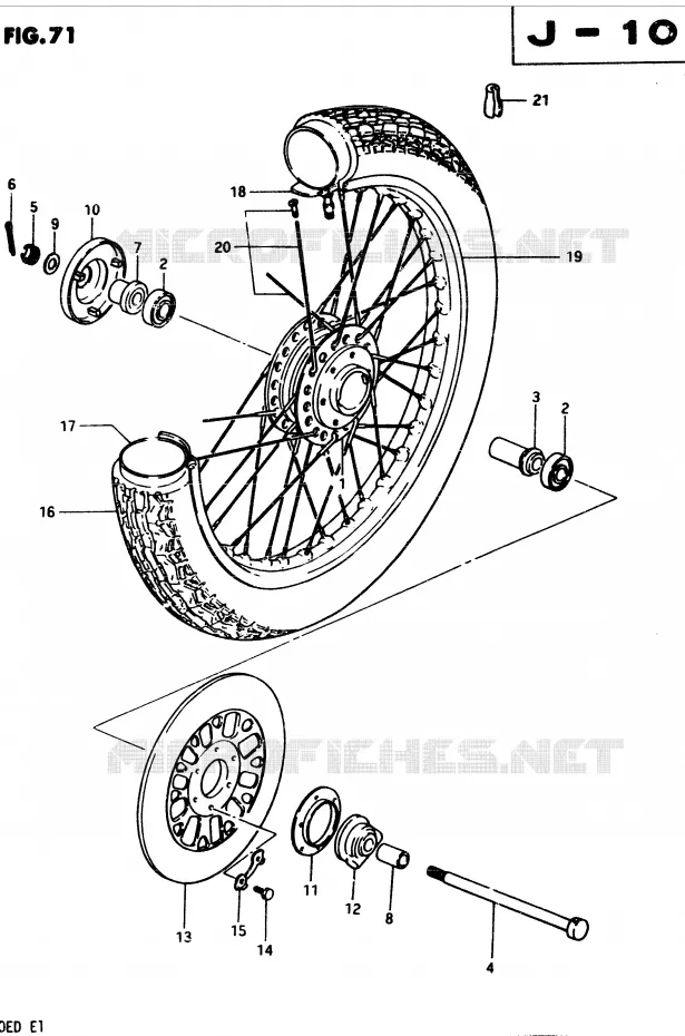 ROUE AVANT (GSX250Z/D E24, GSX250SZ E24) Suzuki MOTO 250 GSX 1982  GSX250SZ(Z/D)