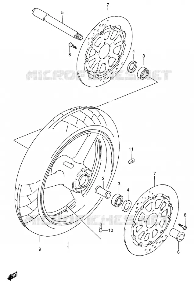 ROUE AVANT (MODELE T/V) Suzuki MOTO 750 GSX-R 1996  GSX-R750T(E2)