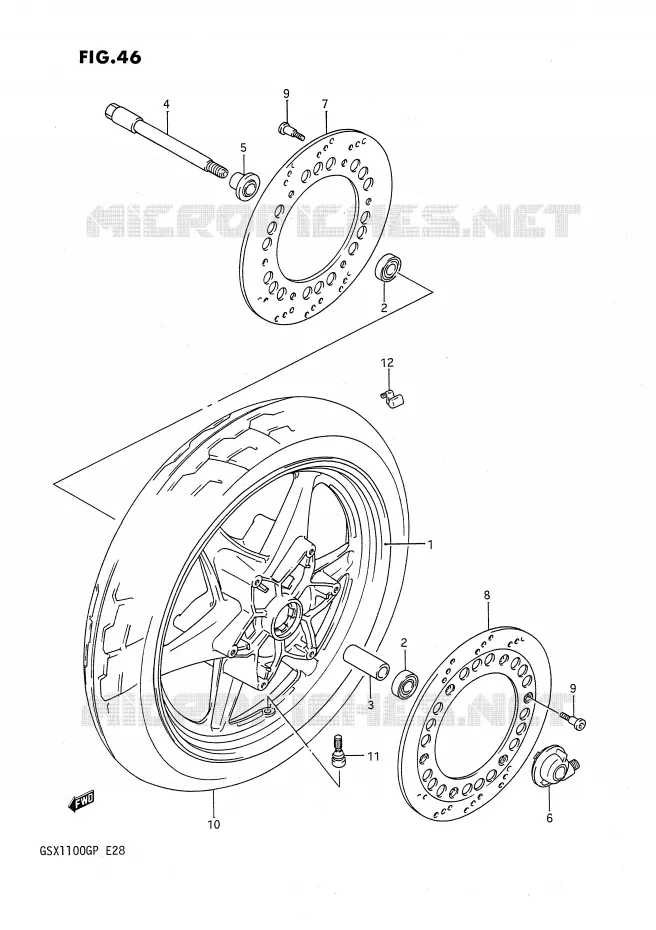 ROUE AVANT Suzuki MOTO 1100 GSX-G 1992  GSX1100GN(E28)
