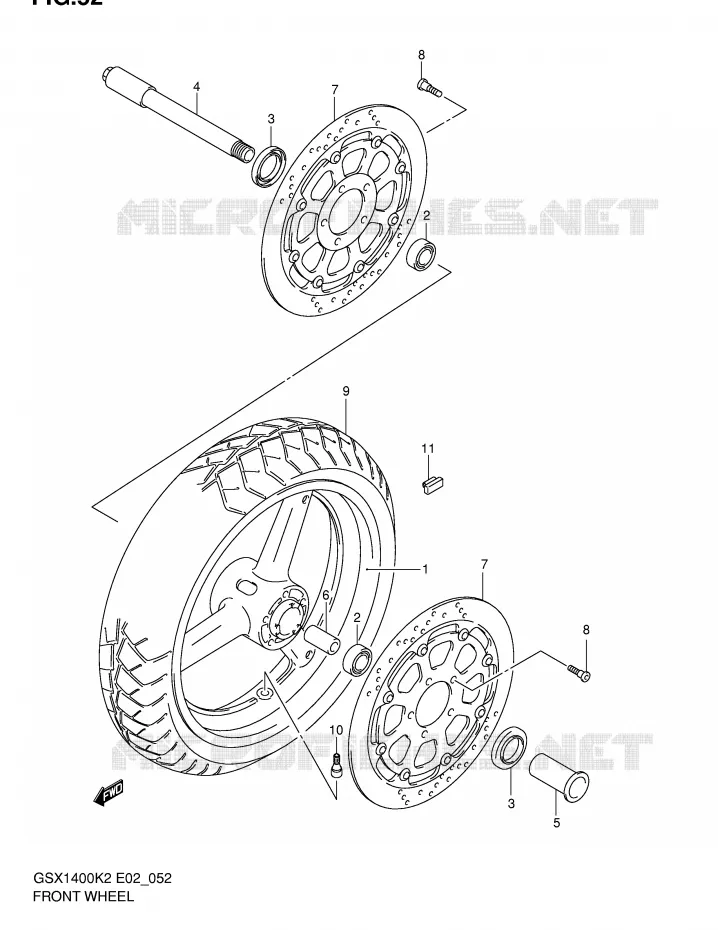 ROUE AVANT Suzuki MOTO 1400 GSX 2002  GSX1400K2(E2)