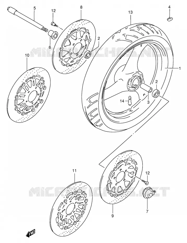 ROUE AVANT Suzuki MOTO 400 GSX-R 1991  GSX-R400RM(E30)
