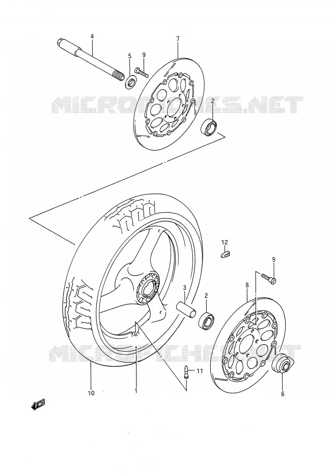ROUE AVANT Suzuki MOTO 750 GSX-R 1991  GSX-R750M(E28)