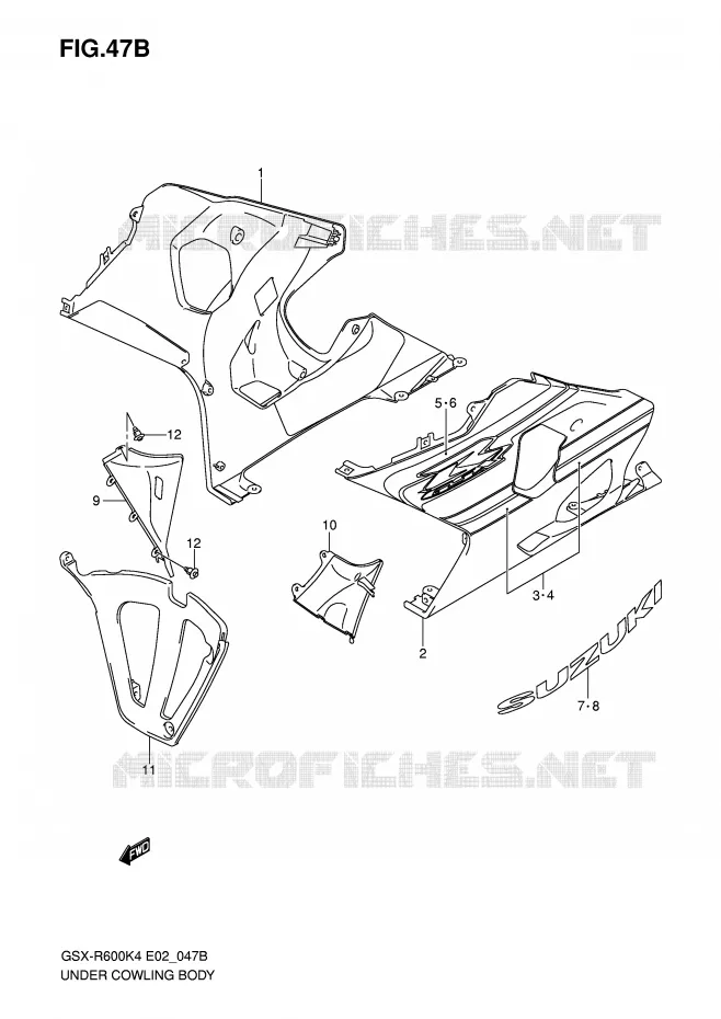 SABOT (GSX-R600XK5) Suzuki MOTO 600 GSX-R 2004  GSX-R600U3K4(E2)