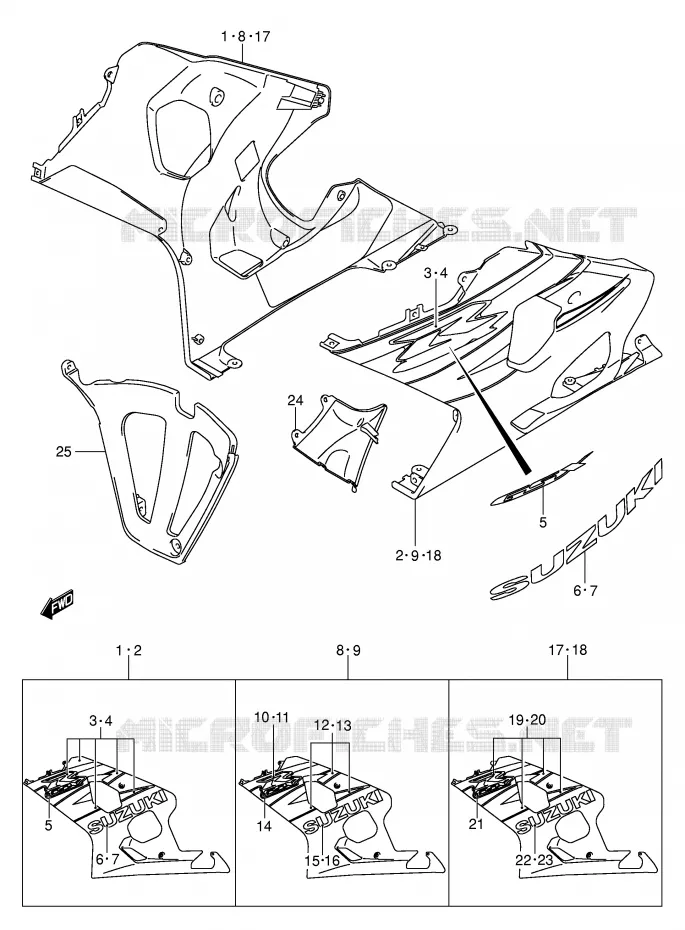SABOT (MODELE K4) Suzuki MOTO 600 GSX-R 2005  GSX-R600XK5(E2)